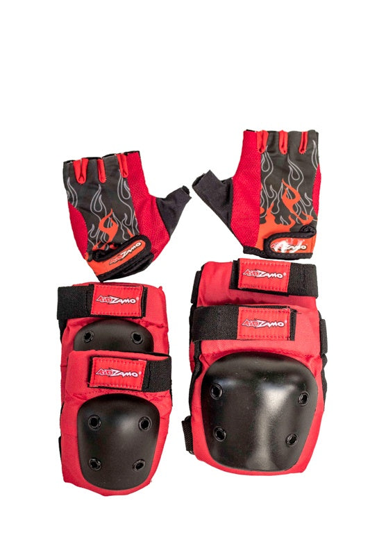 Kidzamo Red Elbow & Knee Pads with Gloves