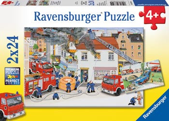 Ravensburger - Busy Fire Brigade Puzzle 2x24 pieces