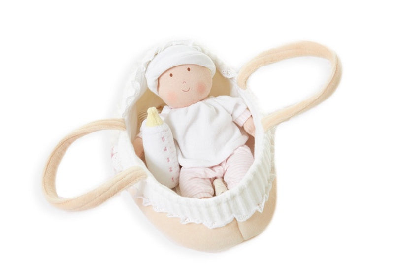Grace Baby Doll in Carry Cot With Bottle & Blanket