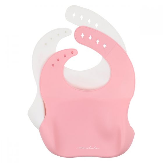 FLORAL PINK SILICONE BIBS 2 PACK