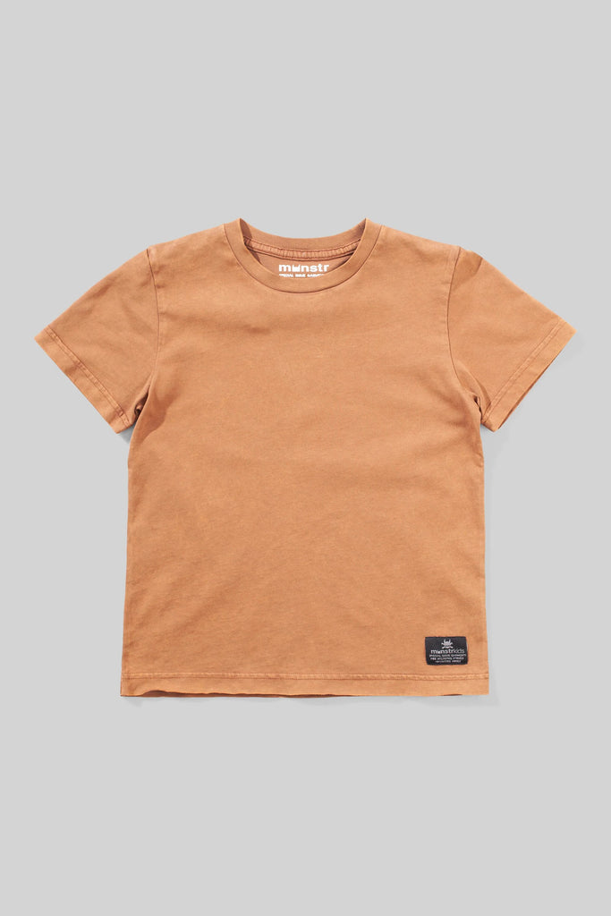 MNSTER Plain  SS Tee - Washed Almond