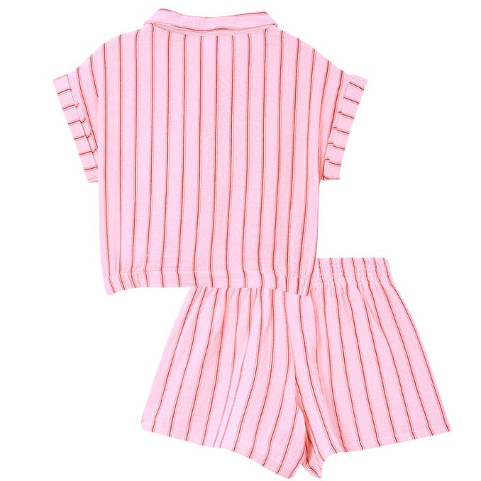 Ruby Stripe Cotton Play Set - Pastel Pink