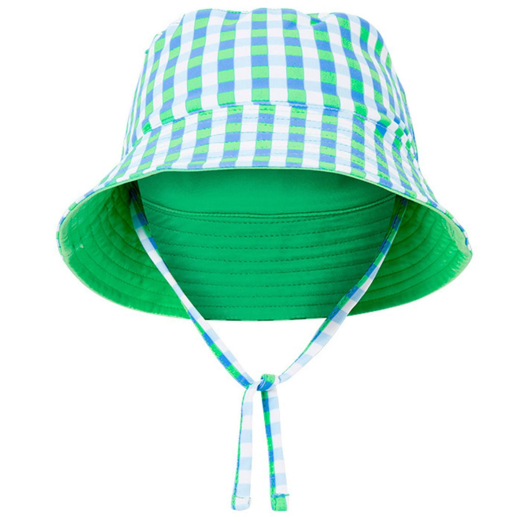 Blue/Green  Neon Gingham Hat