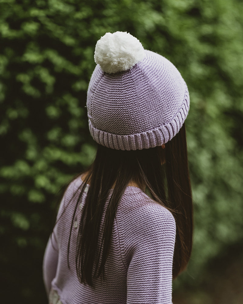 LUCIE KNIT BEANIE - LILAC