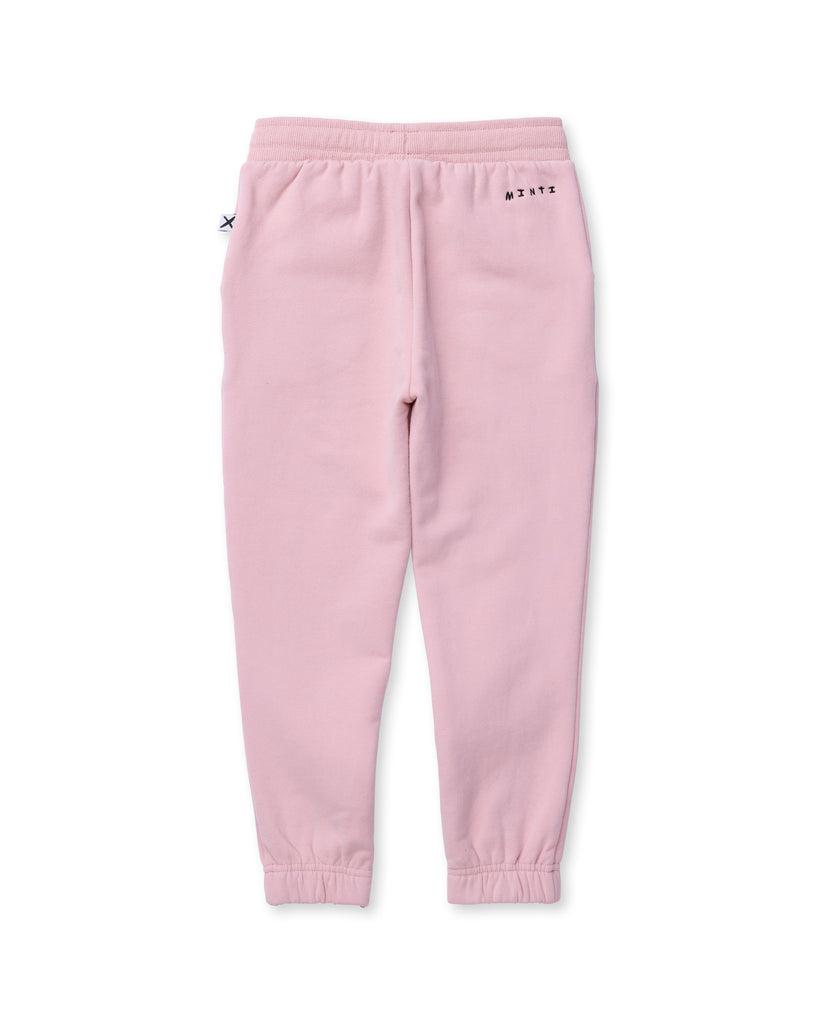 Furry Gathered Cuff Trackies - Muted Pink
