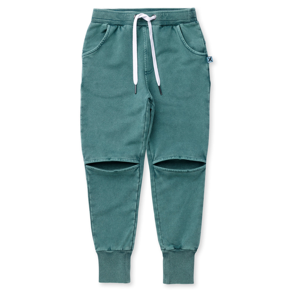 Blasted Hidden Knee Trackies - Forest Wash