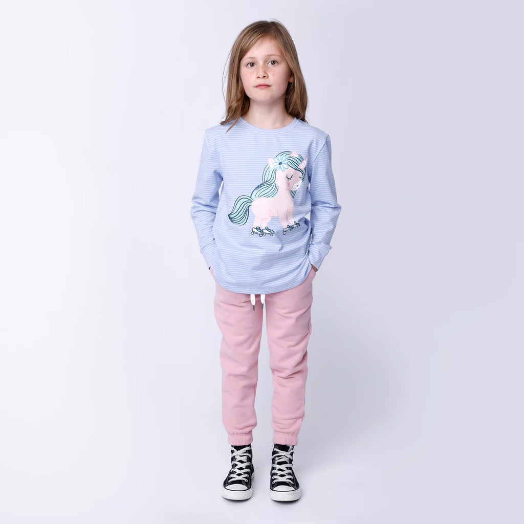 Furry Gathered Cuff Trackies - Muted Pink
