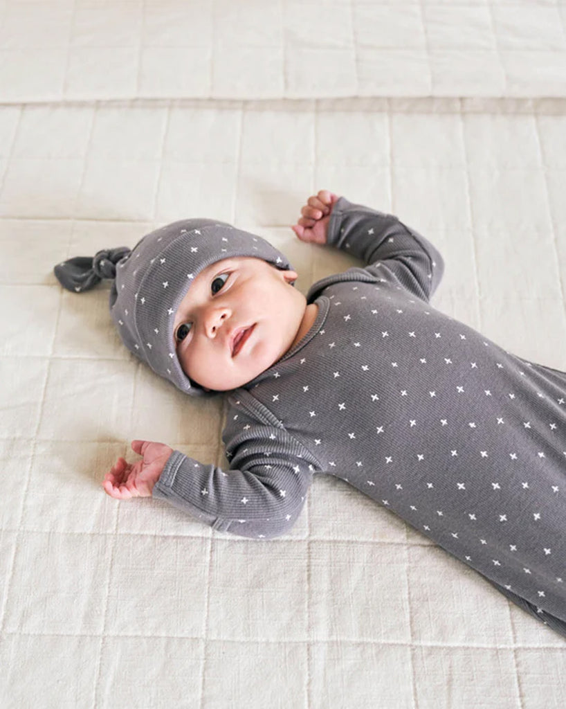 Knotted Baby Gown + Hat || Criss Cross