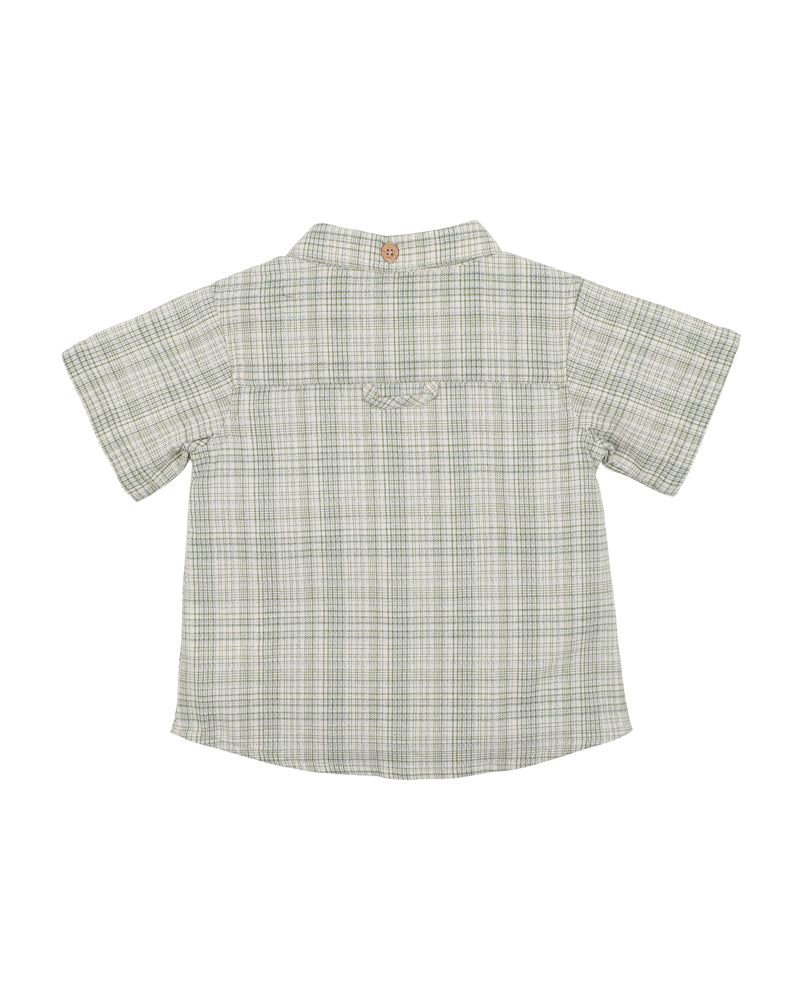 LIZARD GREEN CHECK BABY SHIRT