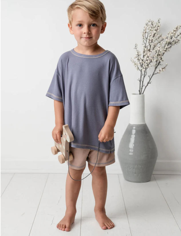 Mini Ribbed Oversized T-Shirt Pyjama Set