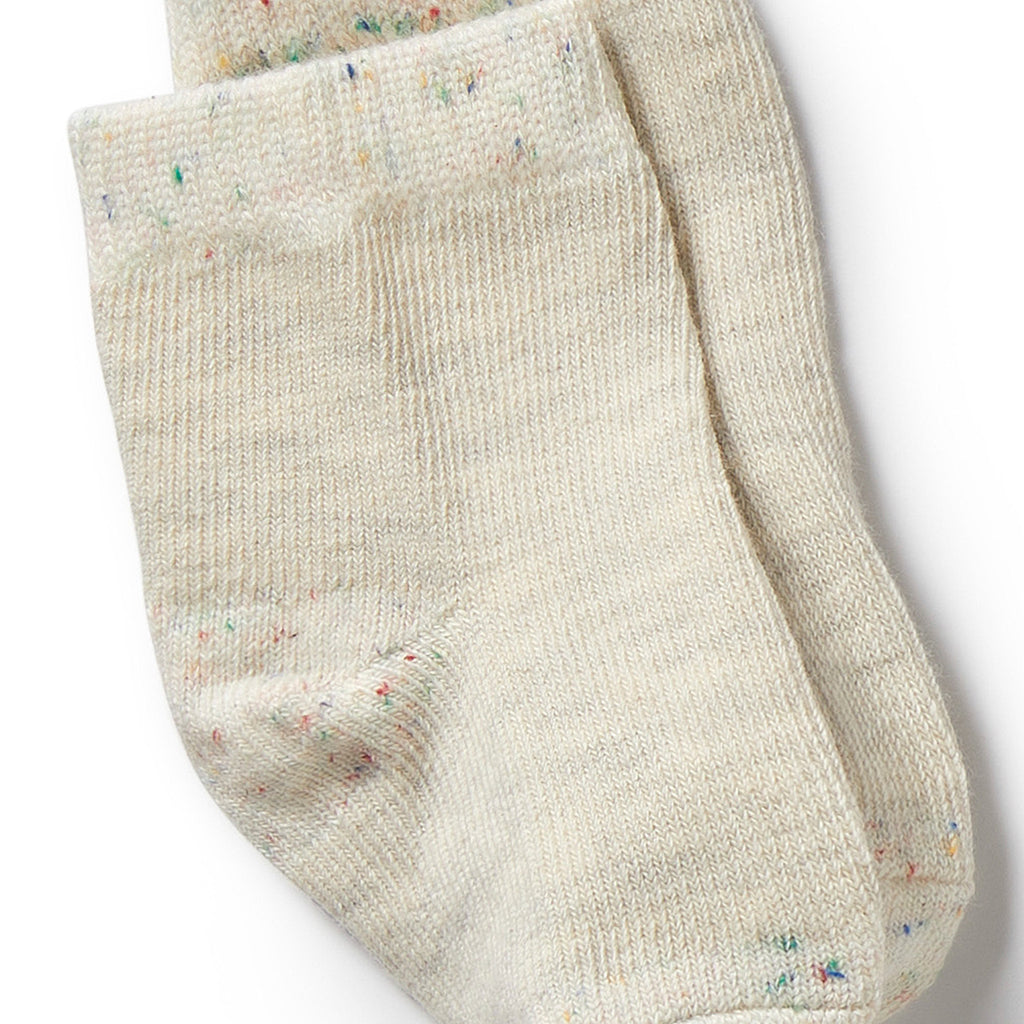 Organic 3 Pack Baby Socks - Cream / Oatmeal / Grey Cloud