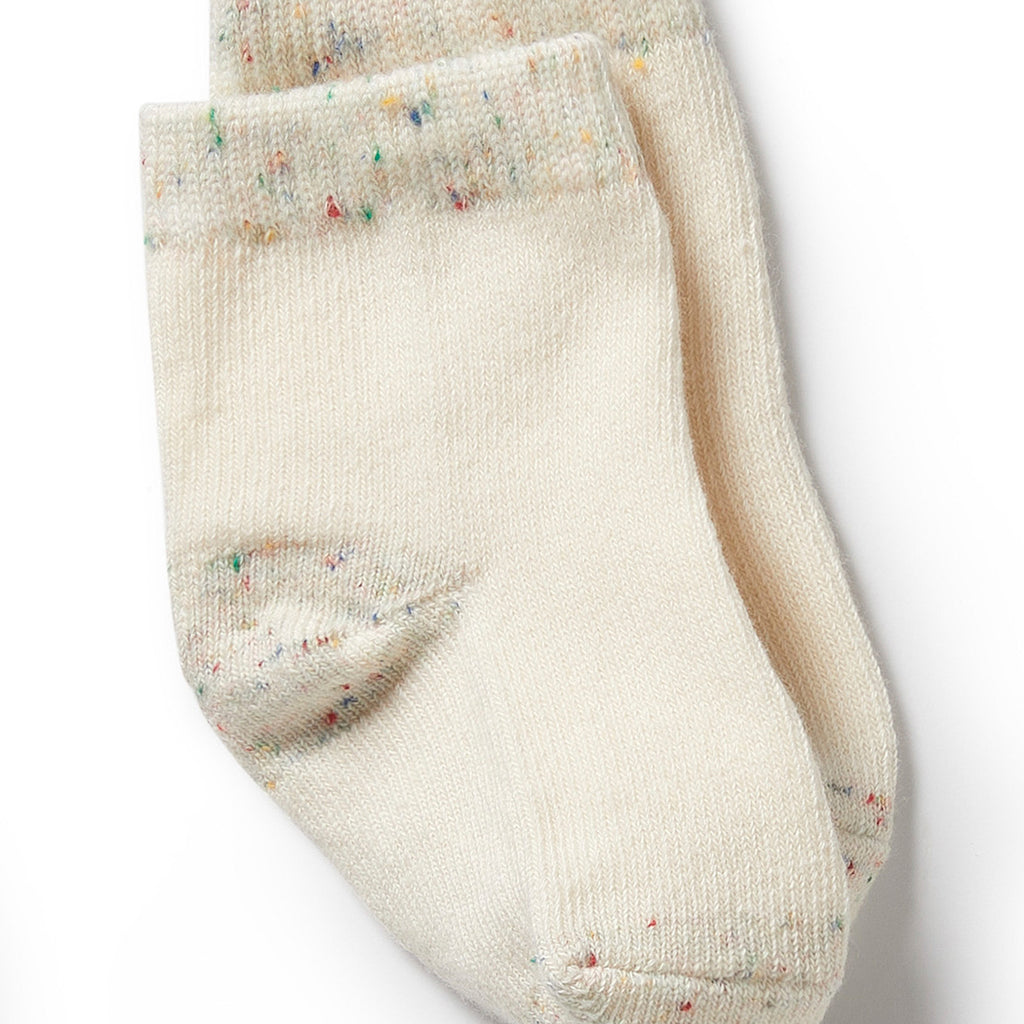 Organic 3 Pack Baby Socks - Cream / Oatmeal / Grey Cloud