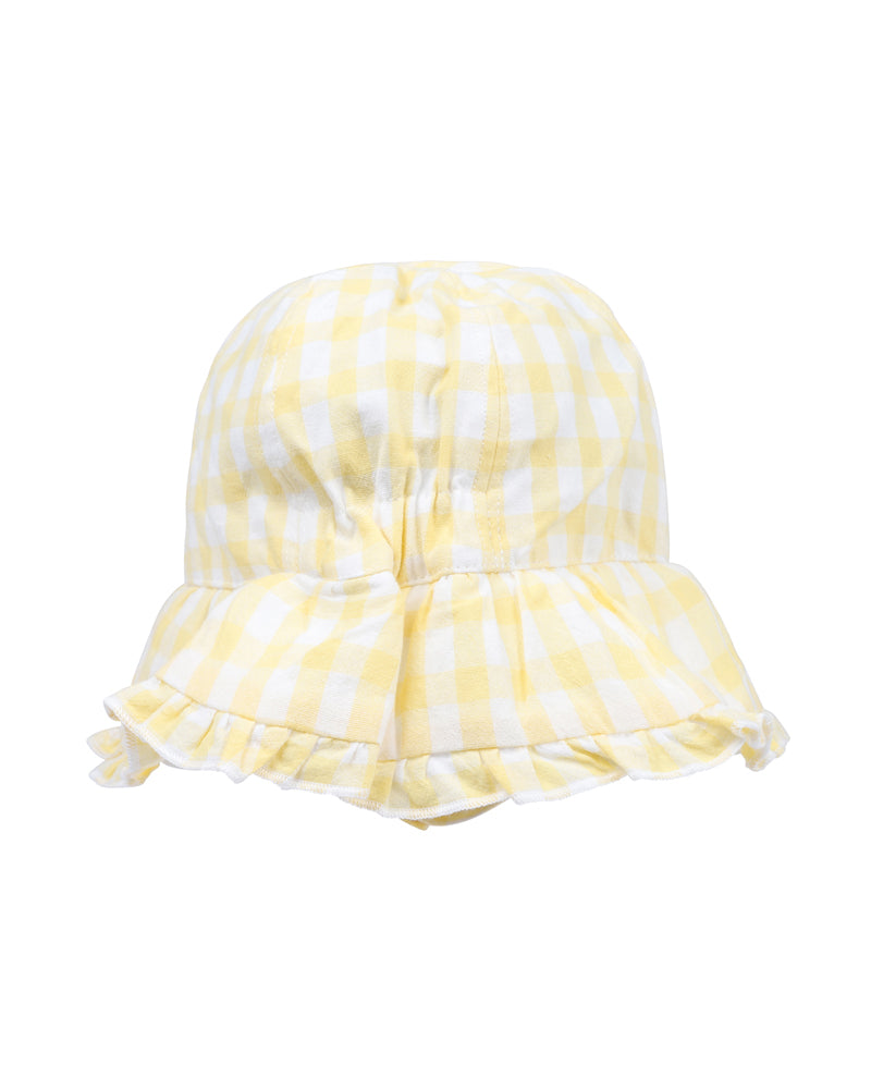 PEGGY GINGHAM LEMON GINGHAM SUN HAT