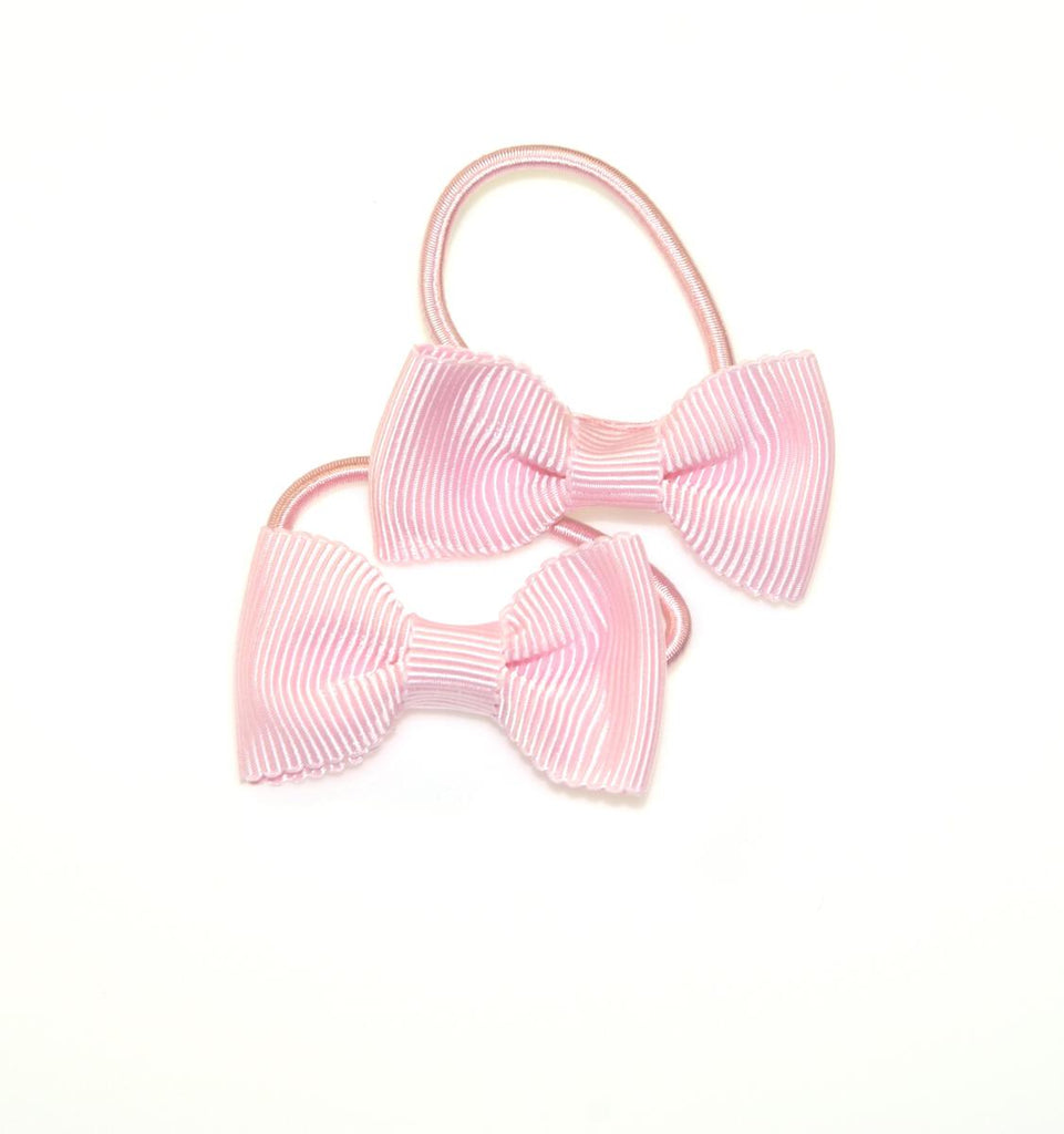 SCALLOPED EDGE GROSGRAIN BOW PONYTAILS