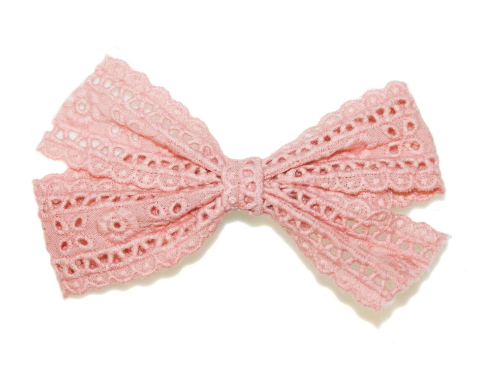 BRODERIE ANGLAISE BOW CLIP