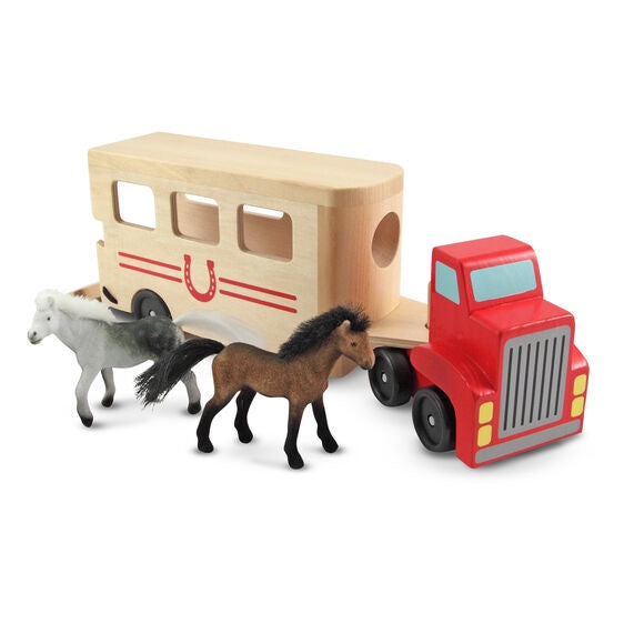 Horse Carrier Wooden Vehicles Play Set