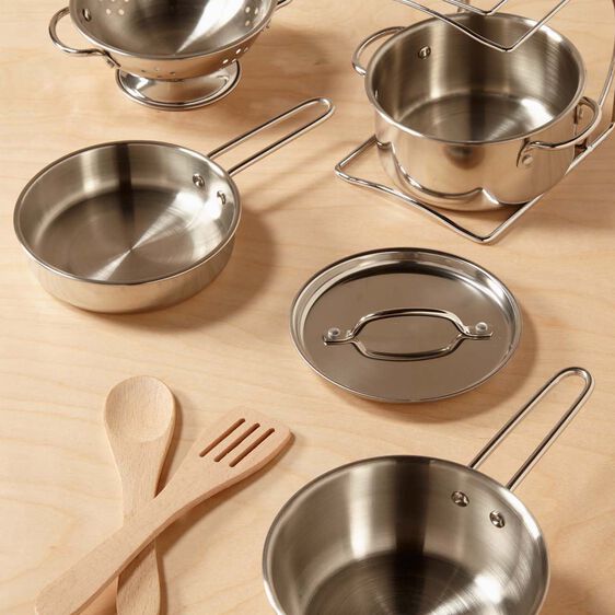 Let's Play House! Stainless Steel Pots & Pans Play Set