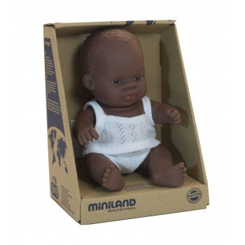 Anatomically Correct Baby, African Boy, 21 cm