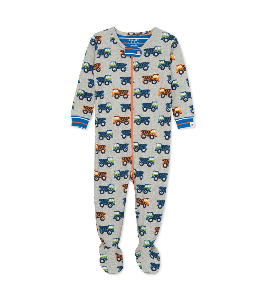 Dump Trucks Organic Cotton Footed Coverall