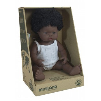 Anatomically Correct Baby, African Girl, 38 cm