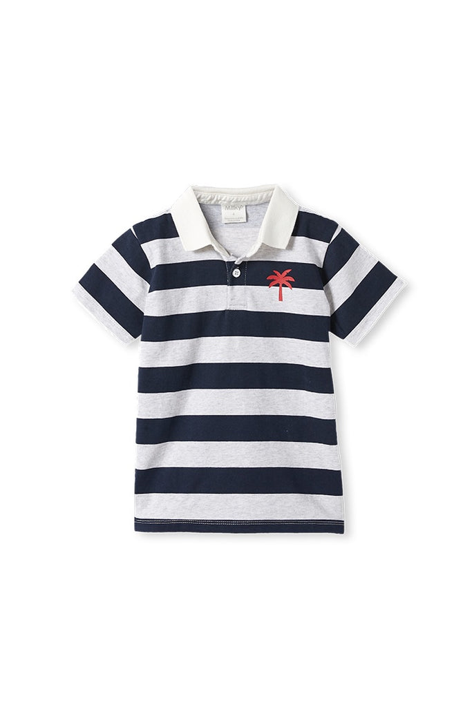 BABY SS RUGBY - SILVER MARLE / MIDNIGHT BLUE