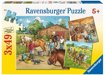 A Day with Horses Puzzle 3x49pc