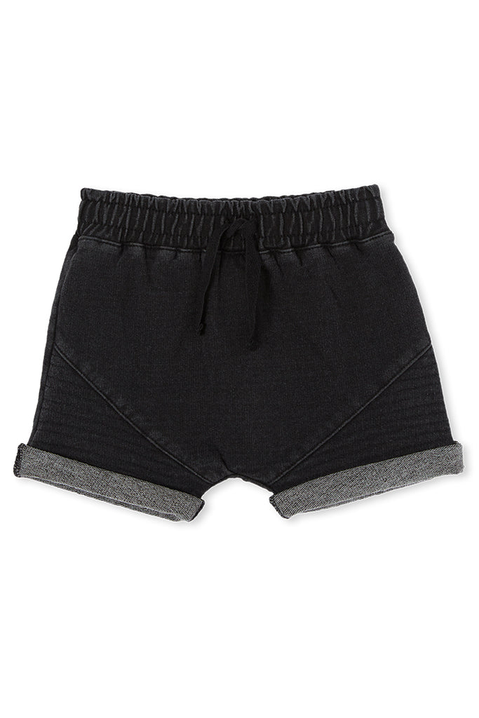 BABY STITCH SHORT - WASHED BLACK