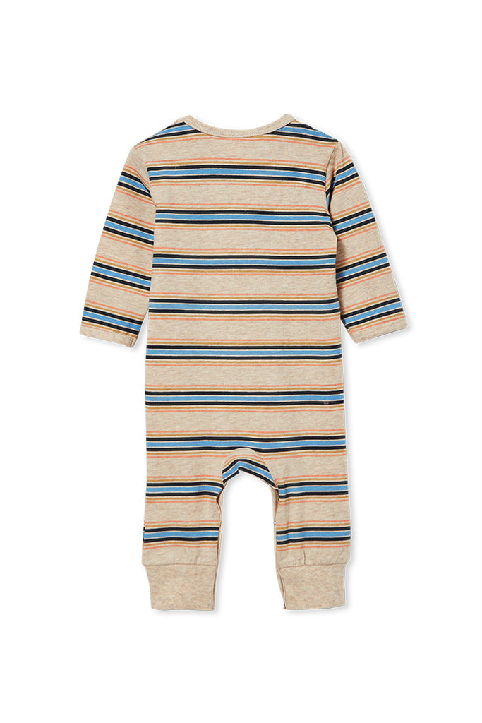 VINTAGE STRIPE ROMPER OATMEAL