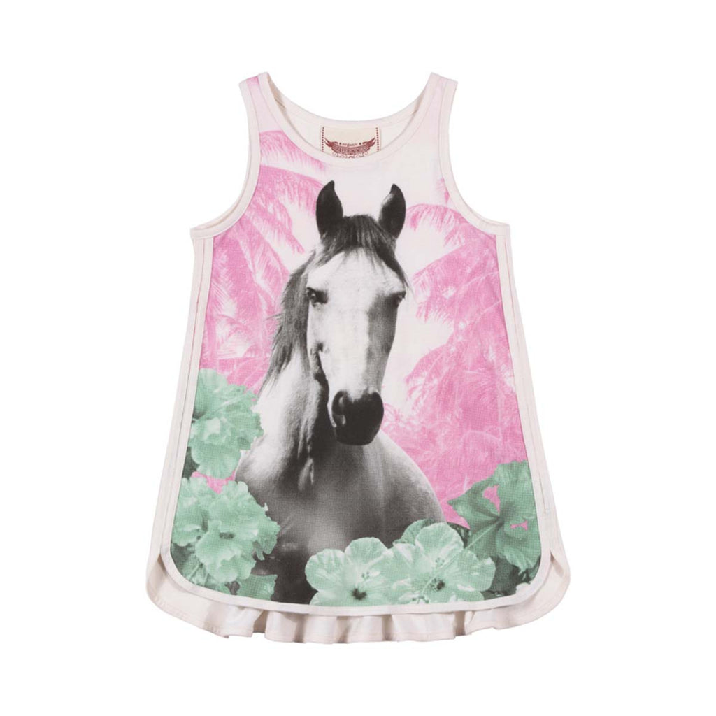 Singlet Dress with Binding - Jungle Horse