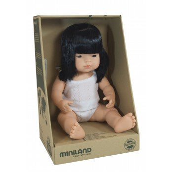 Anatomically Correct Baby Doll Asian Girl, 38 cm