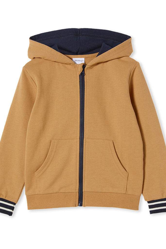 HOODED ZIP THRU - SAND