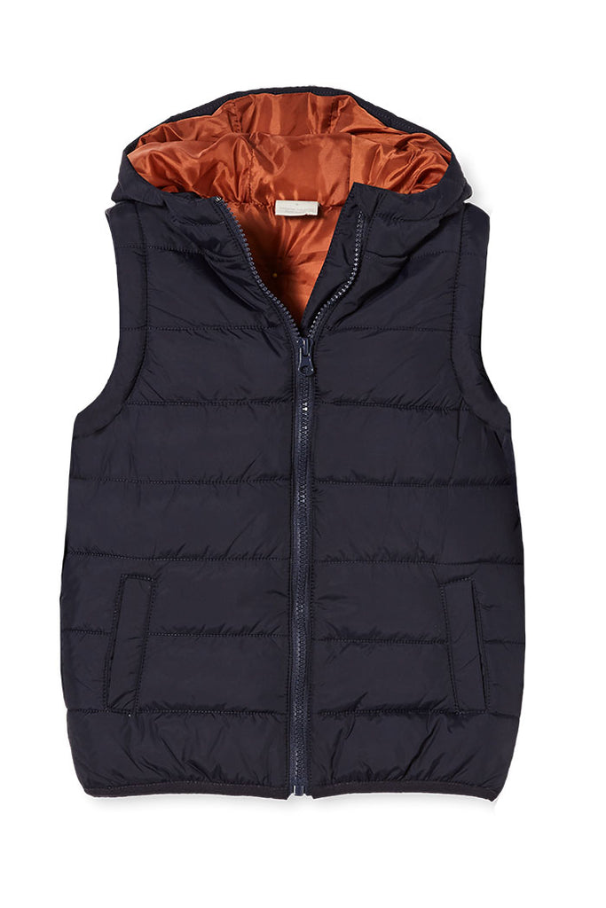 CONVERTIBLE BABY PUFFER JACKET - NAVY