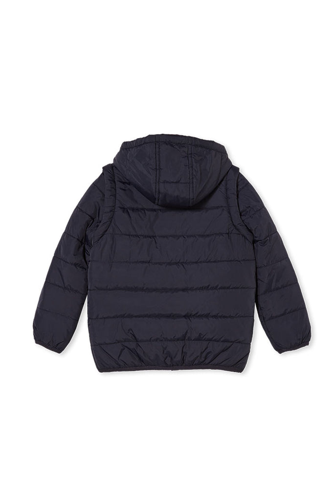 CONVERTIBLE BABY PUFFER JACKET - NAVY