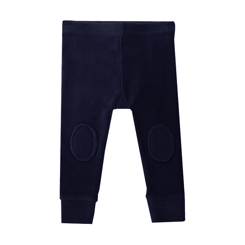 NAVY BLUE BABY KNEE PATCH TIGHTS - NAVY