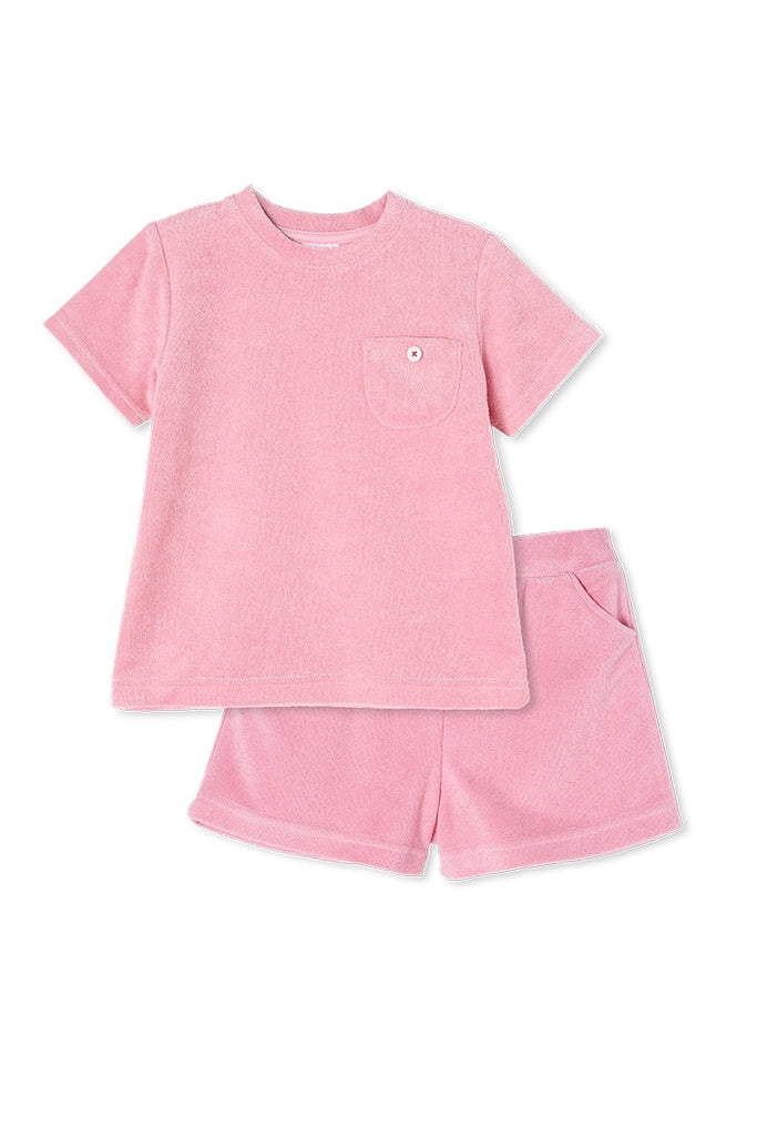 BABY TERRY TOWELLING SET - PRISM PINK