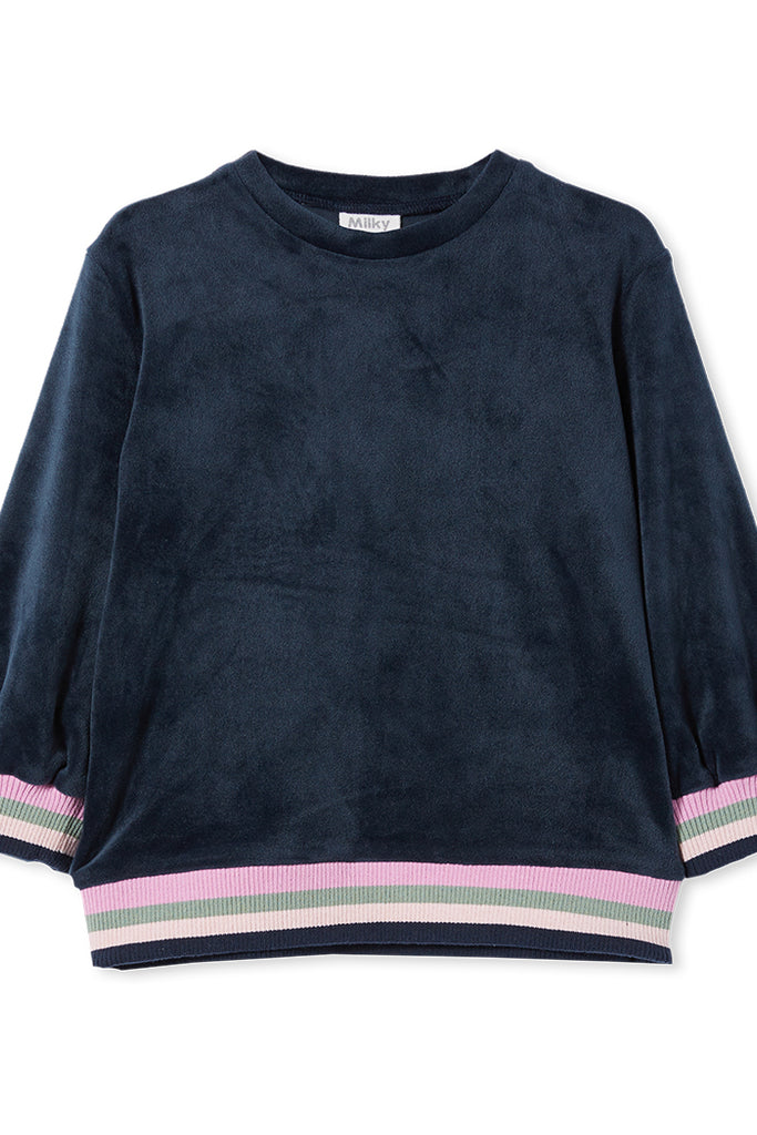 VELOUR TIPPING SWEAT TWILIGHT