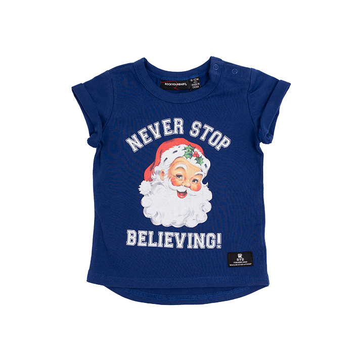 NEVER STOP BELIEVING BABY TSHIRT