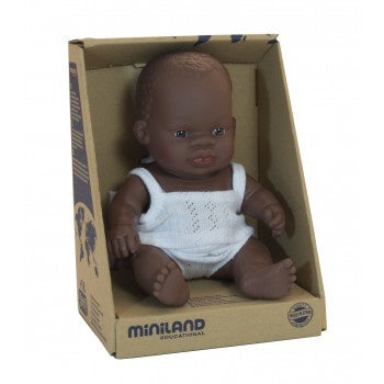 Anatomically Correct Baby Doll African Girl 21 cm