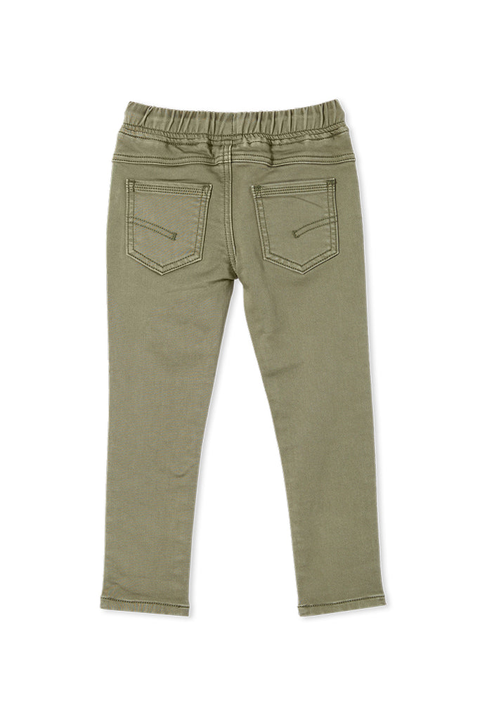 KNIT DENIM JEANS GREEN