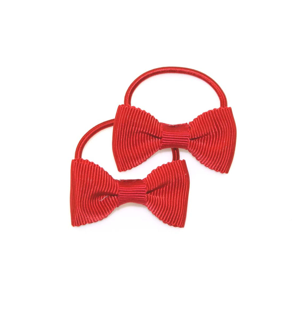 SCALLOPED EDGE GROSGRAIN BOW PONYTAILS