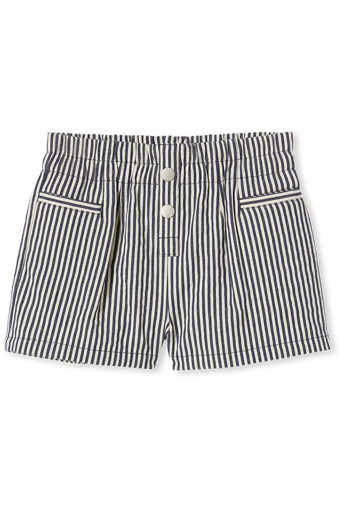 STRIPE SHORTS - BLUE/NATURAL