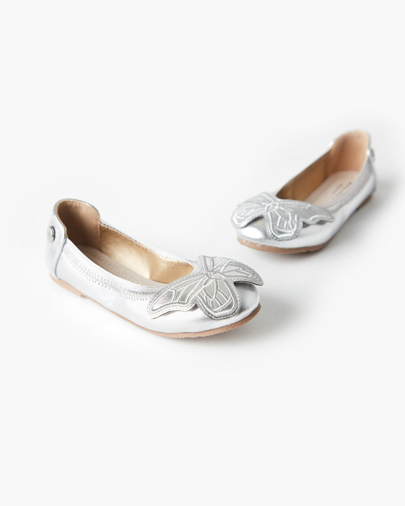 Catie Butterfly Ballet - Metallic Silver