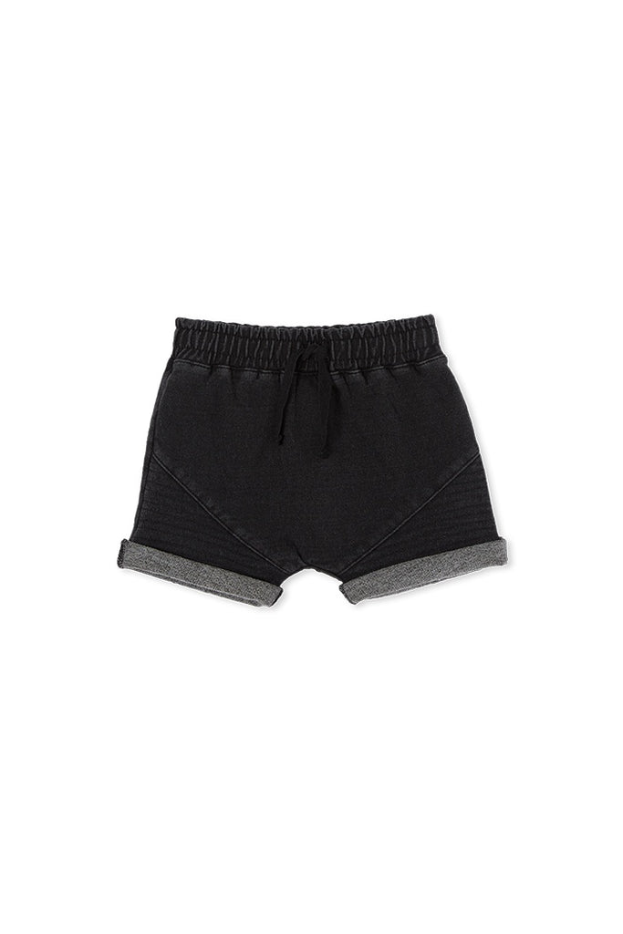 BABY STITCH SHORT - WASHED BLACK