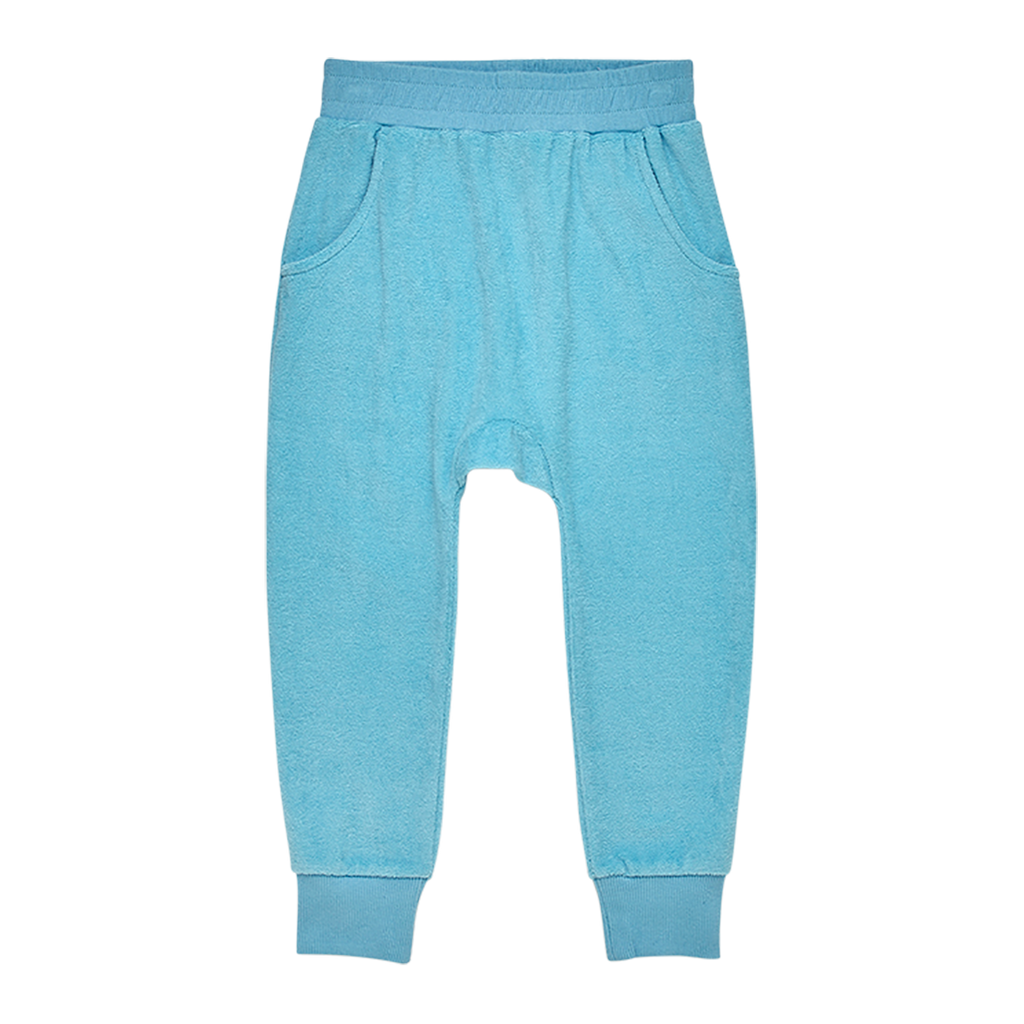 TERRY TOWELLING - TRACK PANTS BLUE