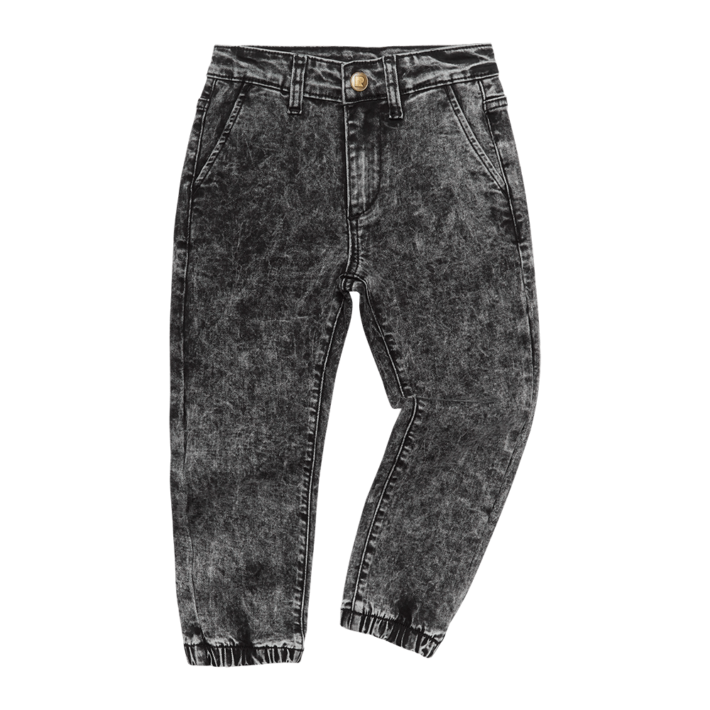 BLACK ACID WASH DENIM - JEANS