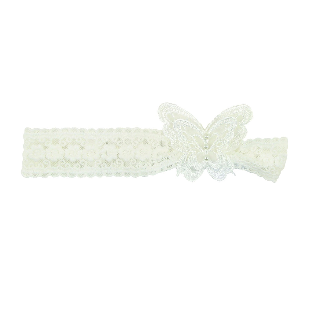 LACE BUTTERFLY HEADBAND IVORY