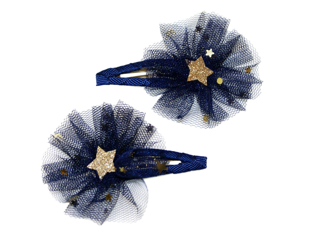 GOLD STAR TULLE ROSETTE SNAPS