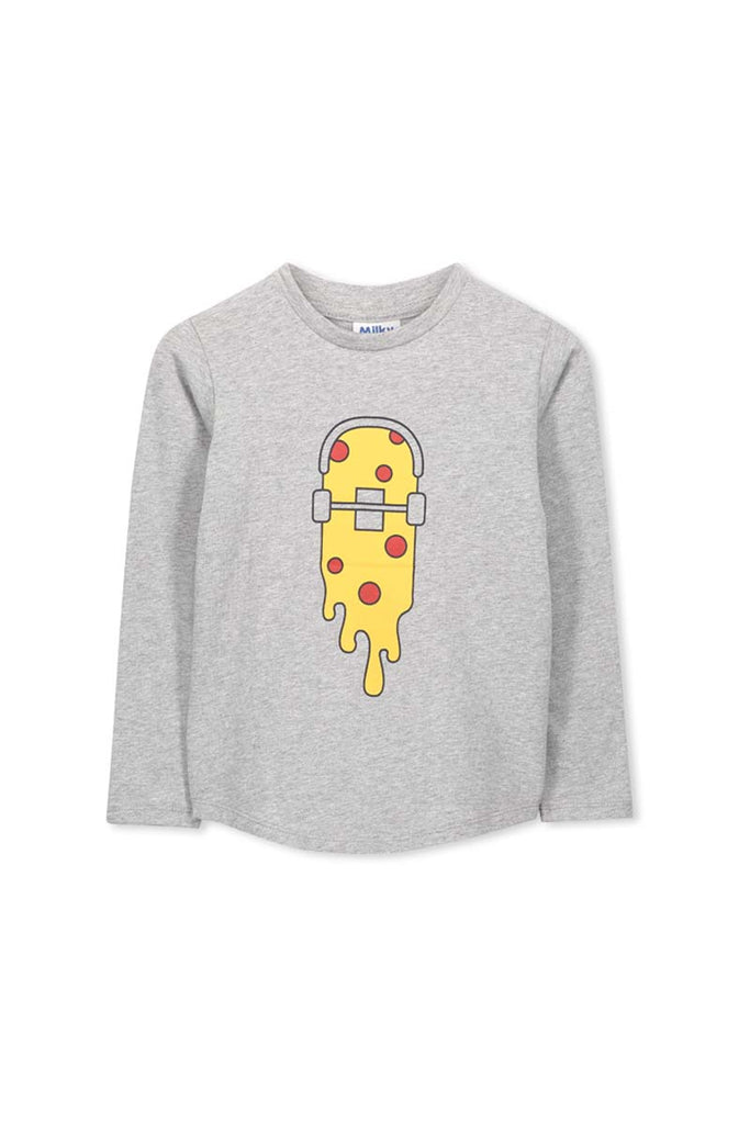 PIZZA TEE GREY MARLE