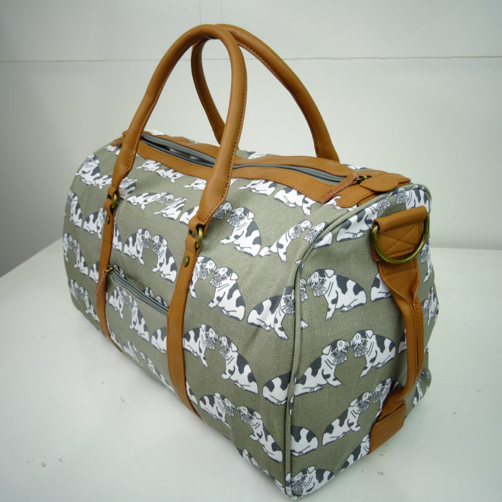 Grey French Bull Dog Duffle Bag