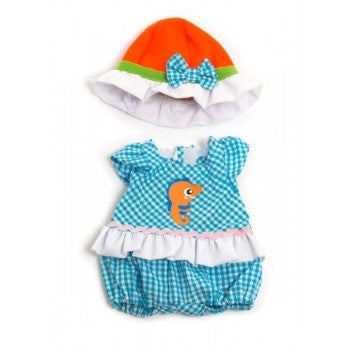 Light romper and hat set, 32 cm